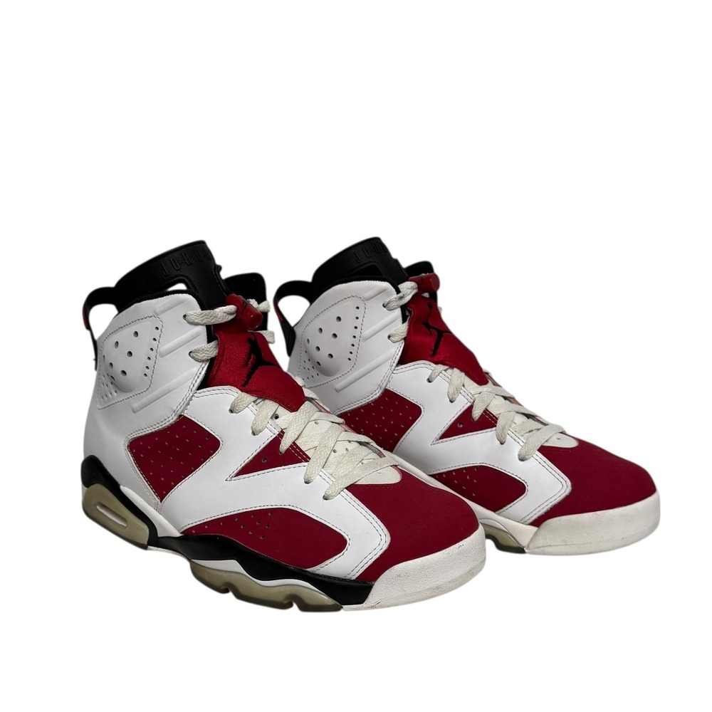 Nike Air Jordan 6 Retro Carmine 2014 Mens White Red Black Sneakers 384664-160